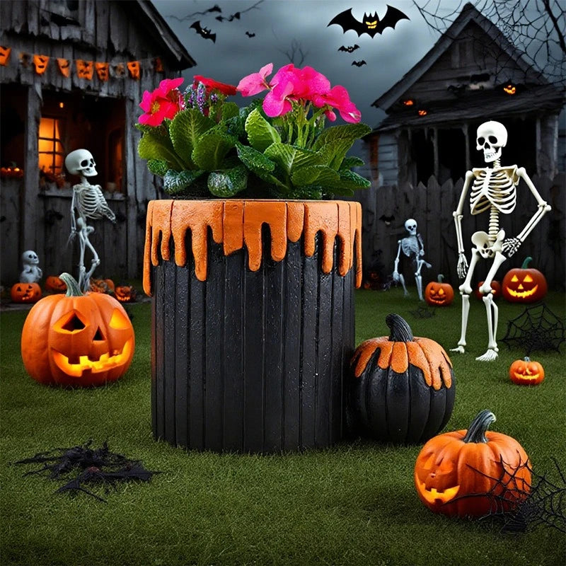 Halloween Pumpkin Flowerpot Funny and Terrifying Decoration