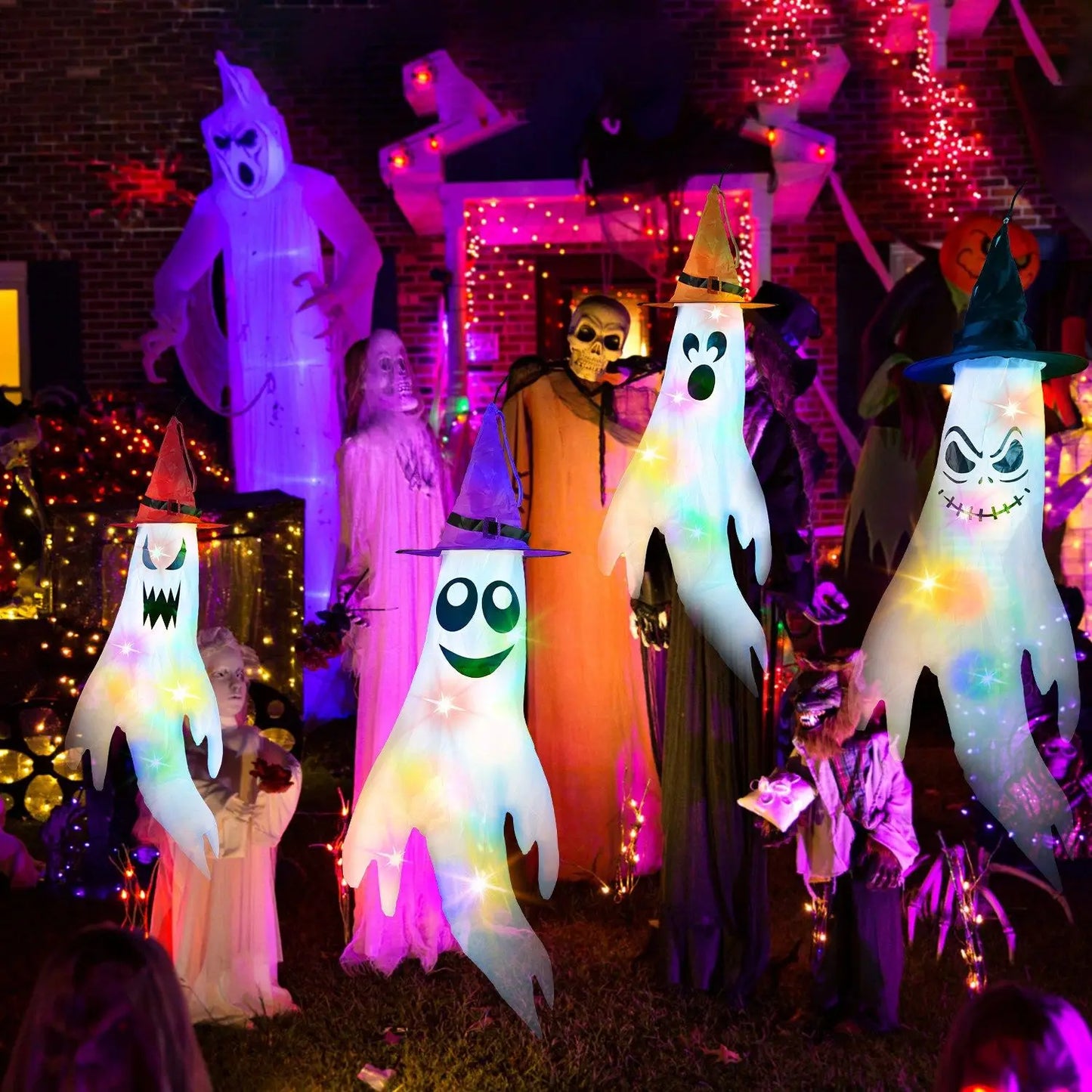 4Pcs Halloween Ghosts Hanging Decoration