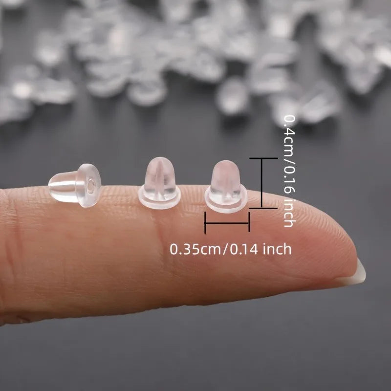 Clear Soft Silicone Rubber Earring Safety Stopper
