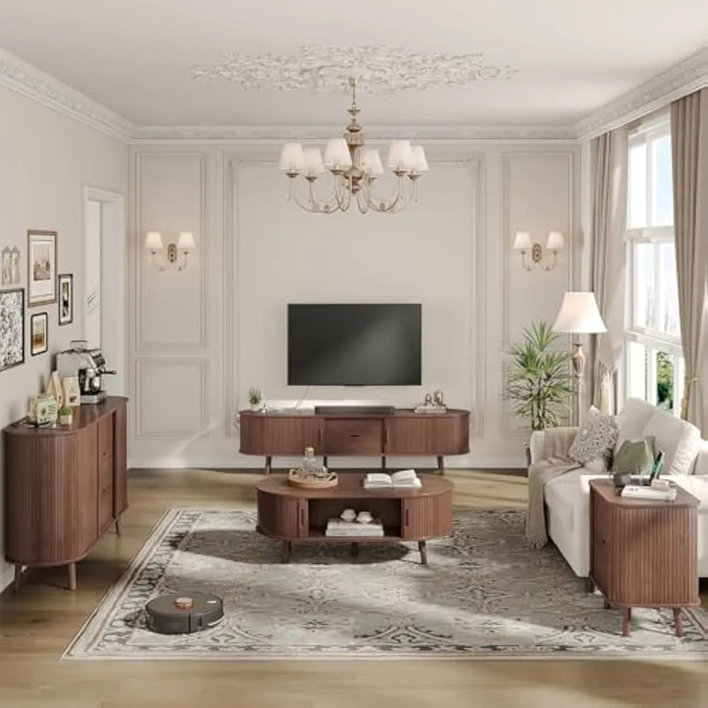 59" Mid Century Farmhouse Modern TV Stand