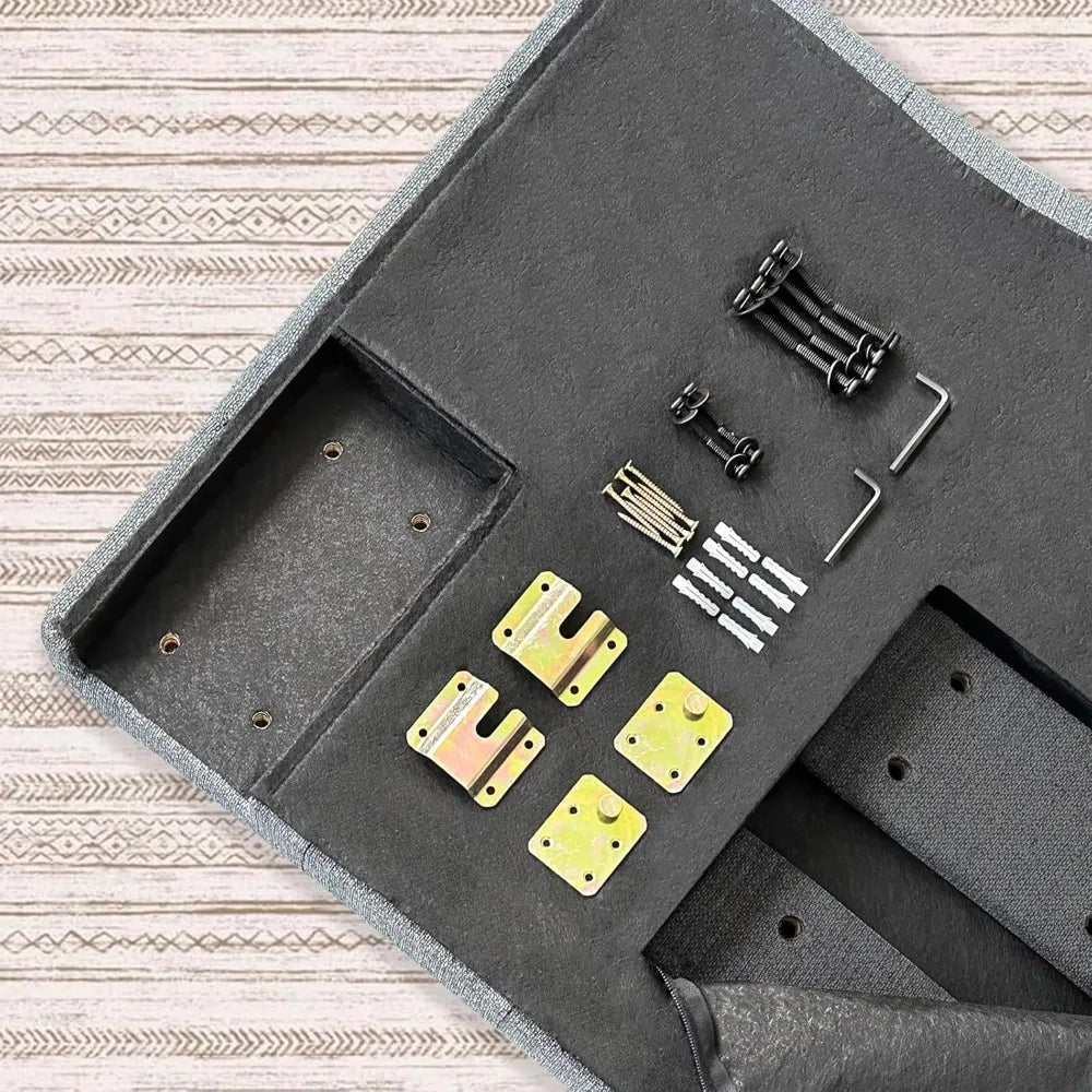 King Modern Wall-Mounted Linen Headboard, Padded