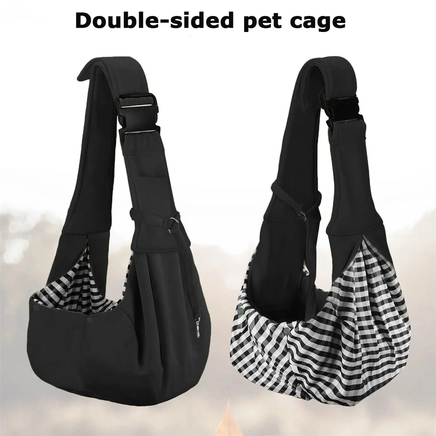 Small pet sling holder, hands-free reversible