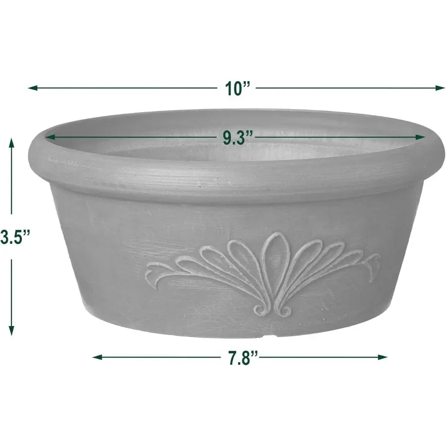 10" Terracotta Style Composite Planter Drillable Base