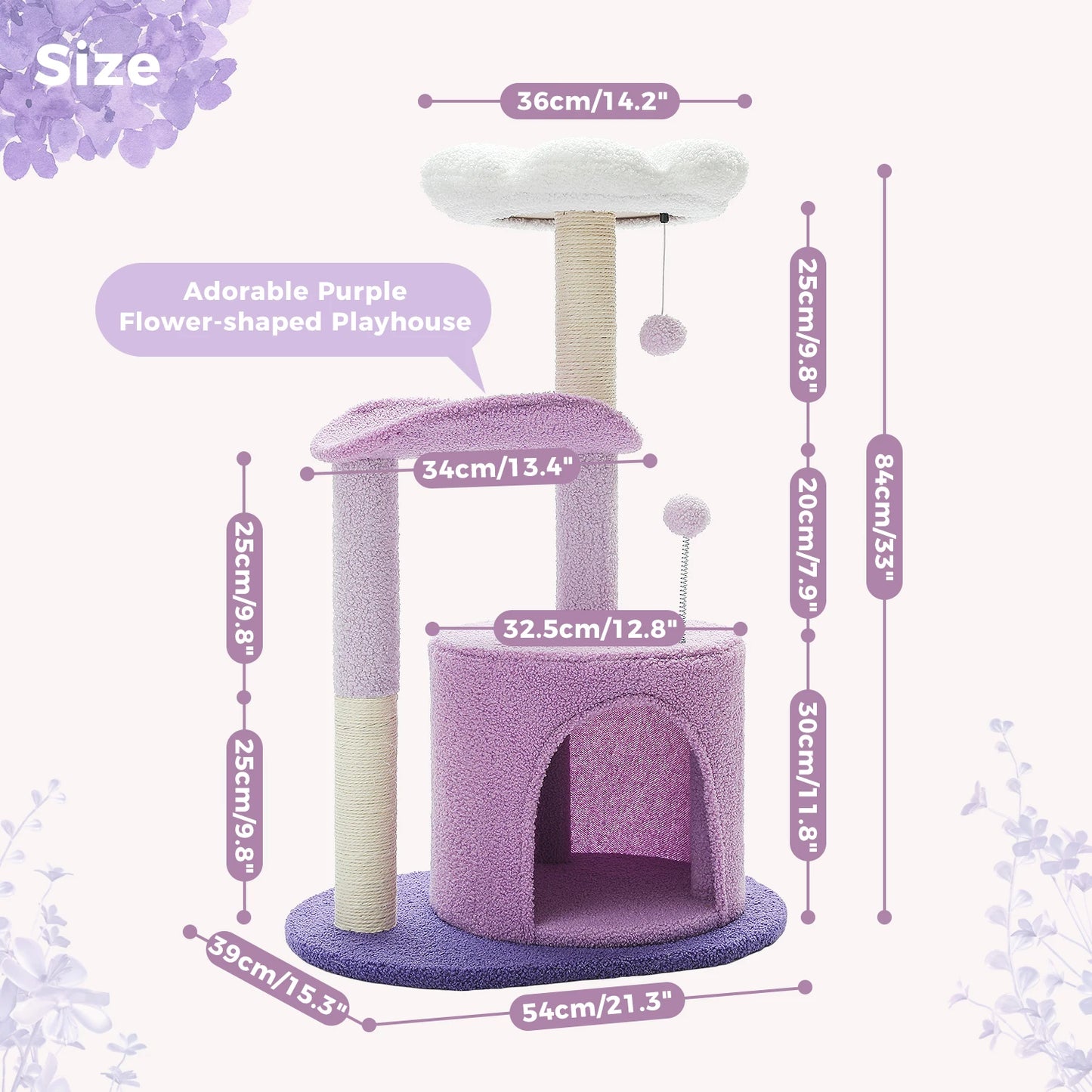 Small Flower Cat Tree for Indoor Cats