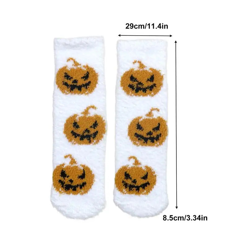 Funny Halloween Fuzzy Socks, Warm Floor Socks