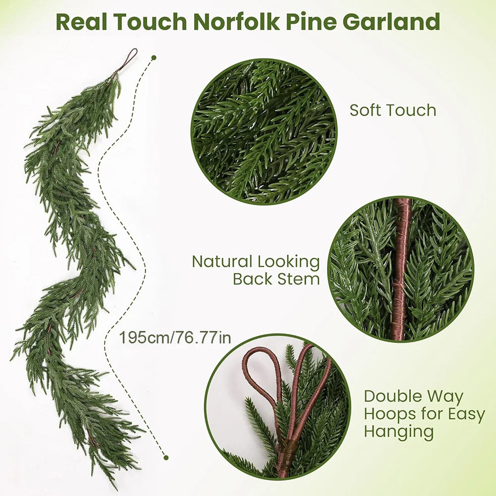Pine Garland Real Touch Christmas Garland Greenery