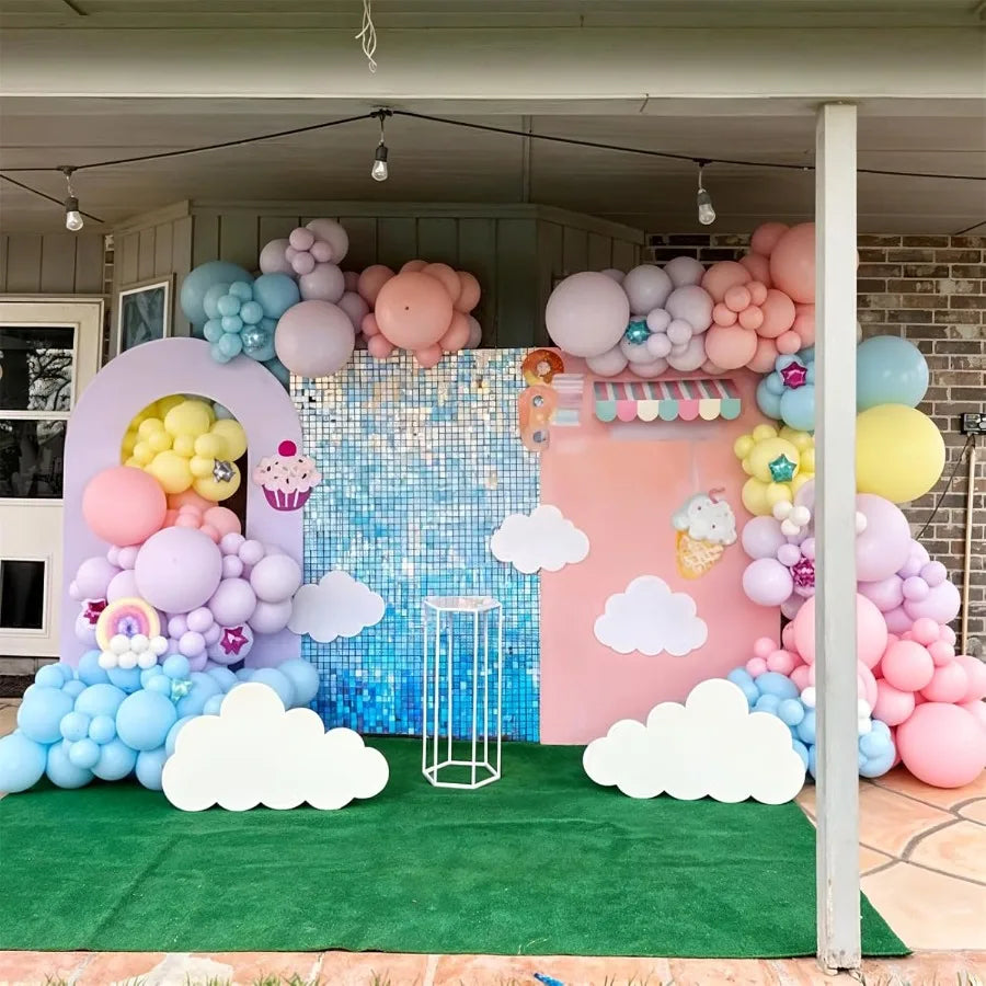 Light Pink Blue Yellow White Latex Balloons