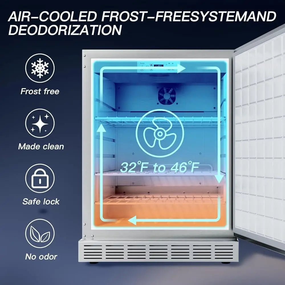 Outdoor Refrigerator Stainless Steel Beverage Cooler