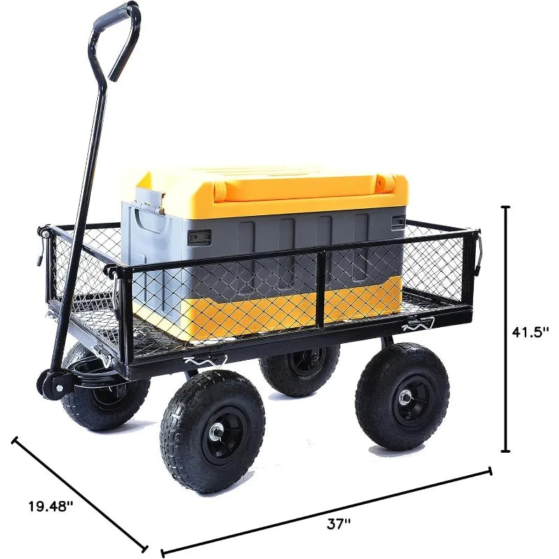 Steel Utility Cart Detachable mesh Side Plates