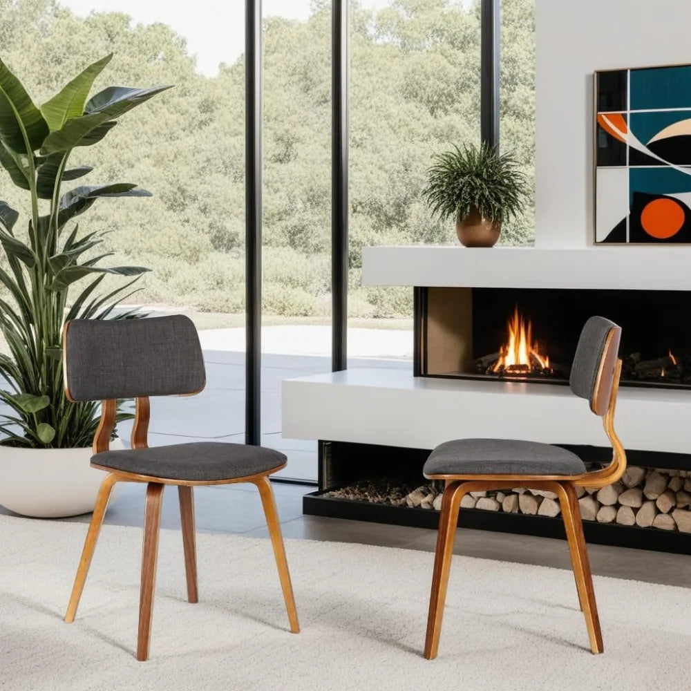 Charcoal Upholstered Dining Chair, 20"x18"x29"