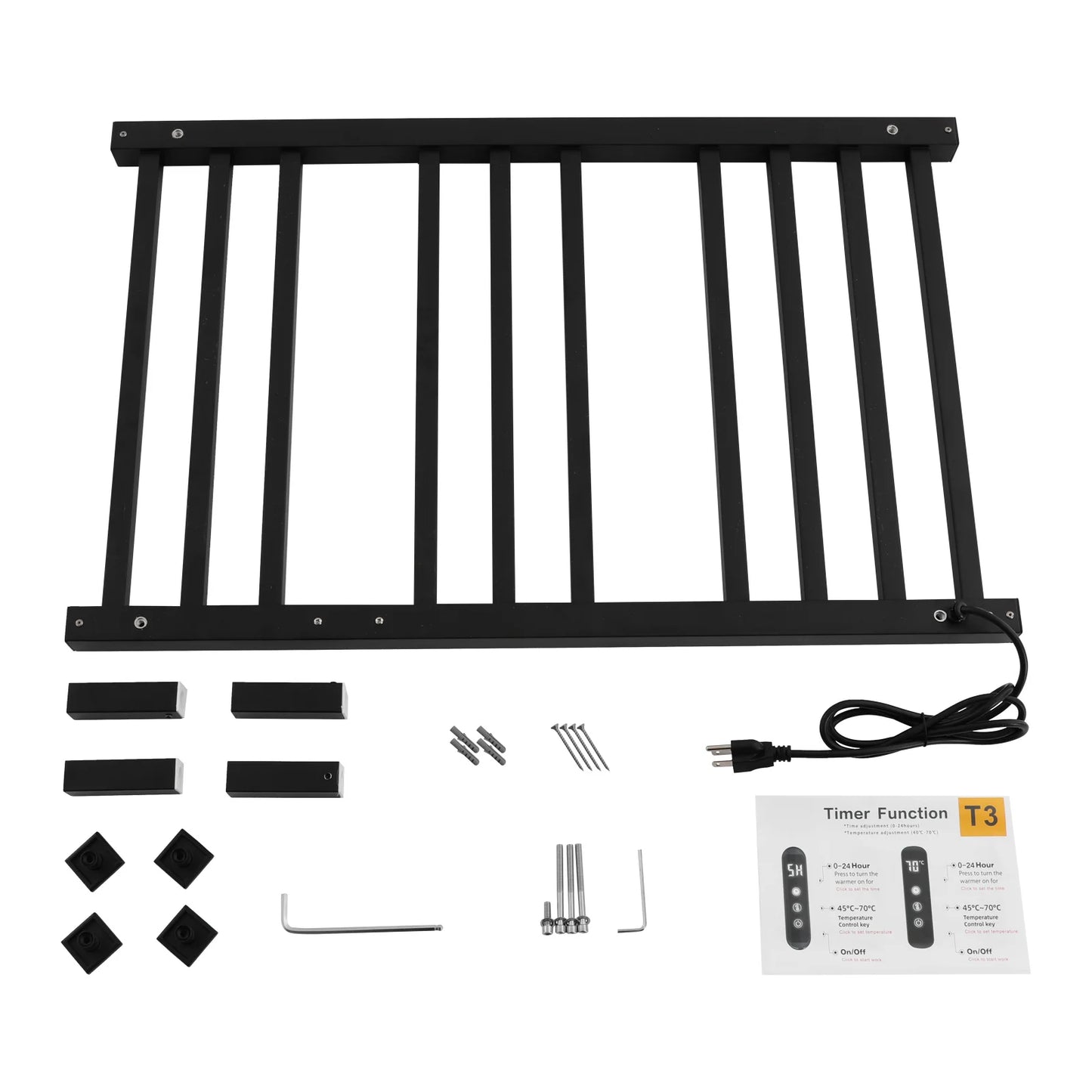 10-Rod Wall-Mounted Electric Towel Rack