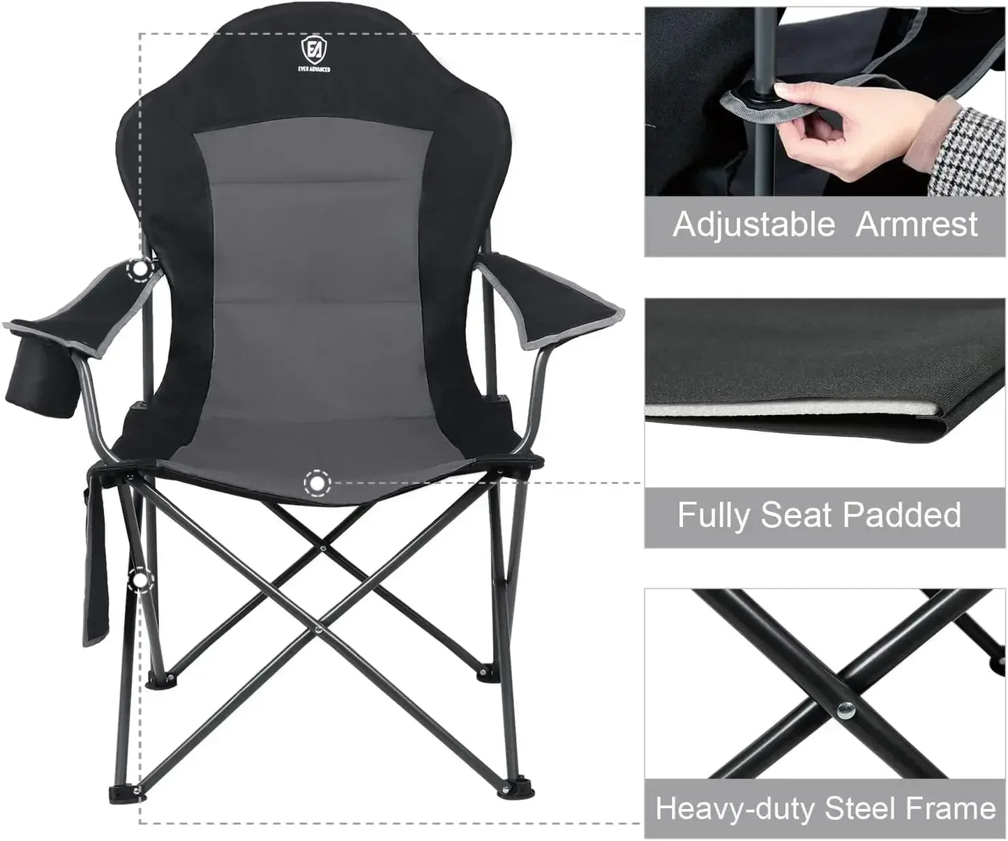 Sturdy Folding Lightweight Oversized Lawn Chairs