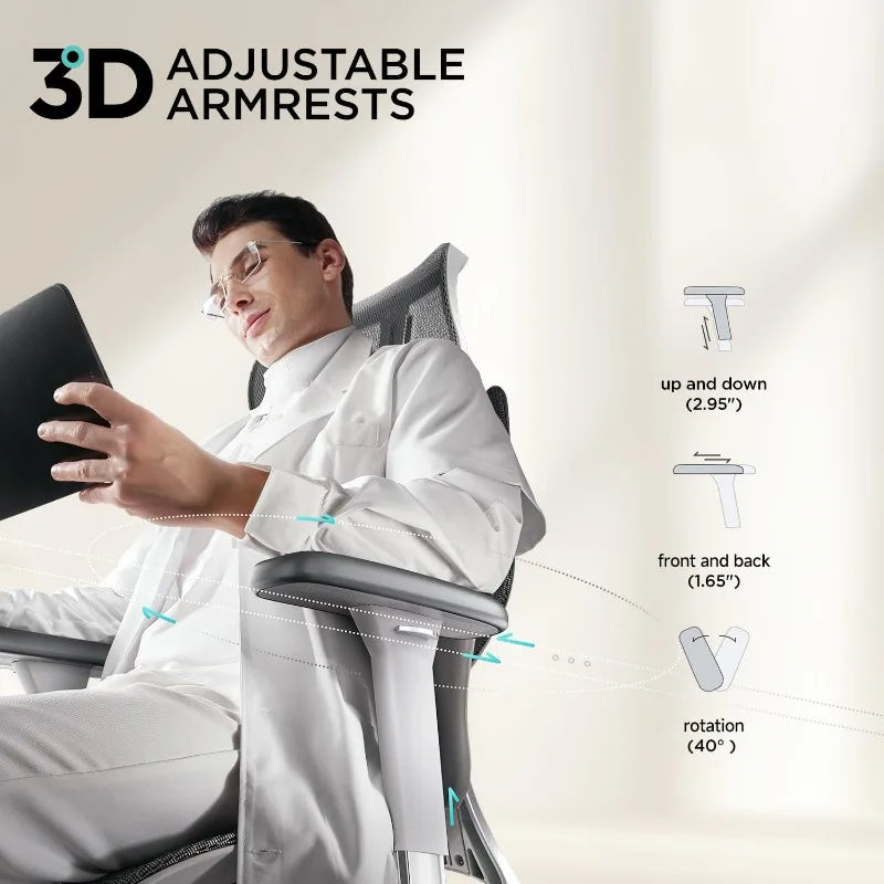Air Ergonomic Seat, Big and Tall, Headrest