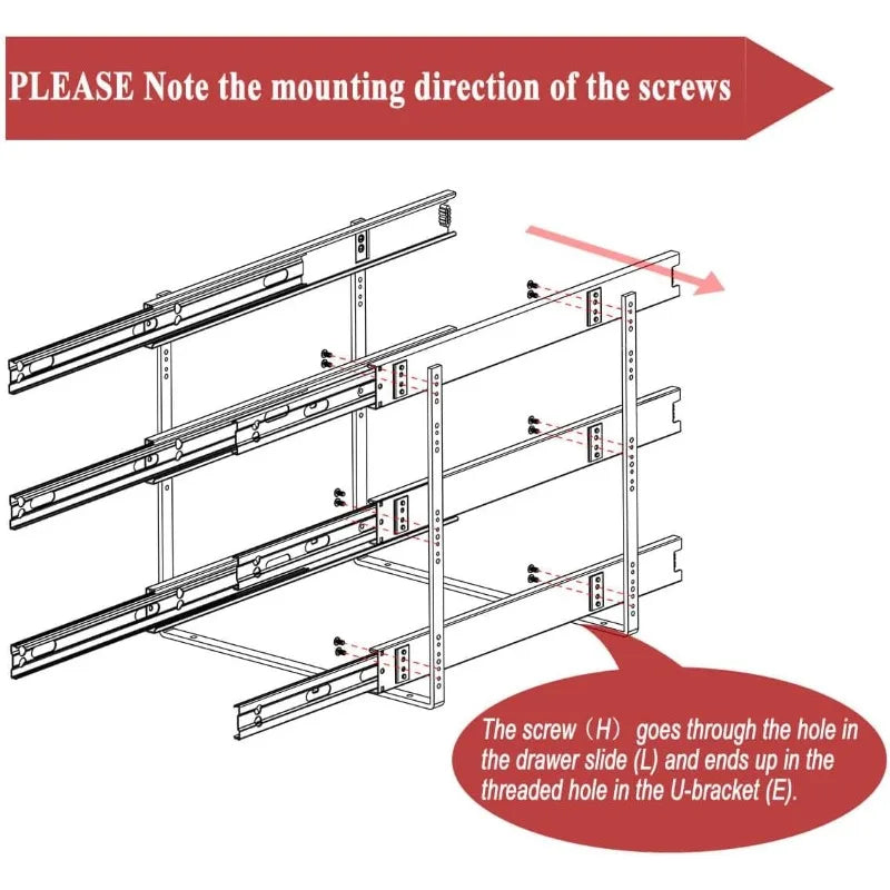 Pull Out Cabinet Drawer 3 Tier Heavy-Duty