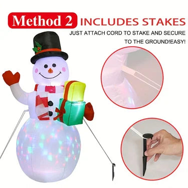 5FT Christmas Inflatable Snowman Decor Built-in LED