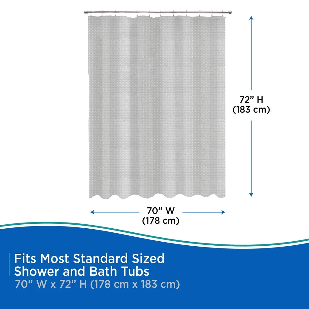 Medium Weight Shower Curtain Waterproof Geometric Embossed