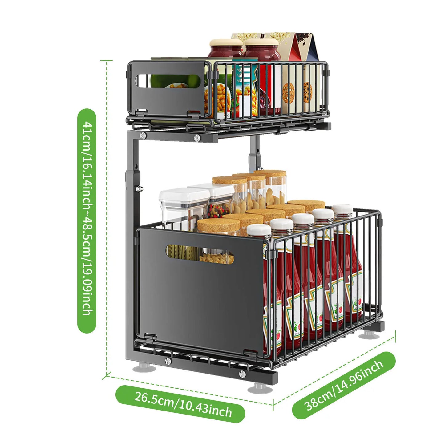 Metal Under Sink Organizers and Storage Basket
