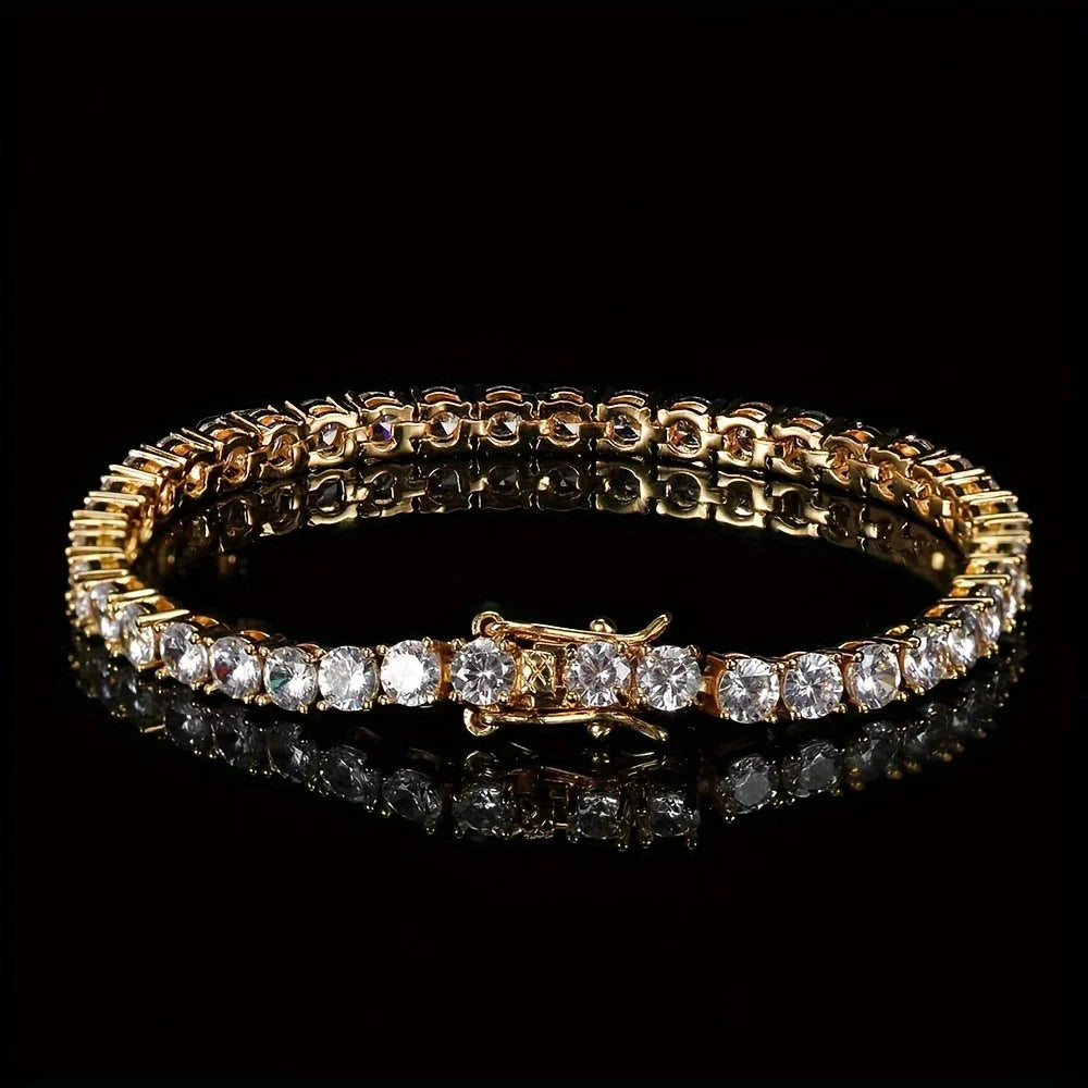 New Pure Copper Zirconia Tennis Chain Bracelet