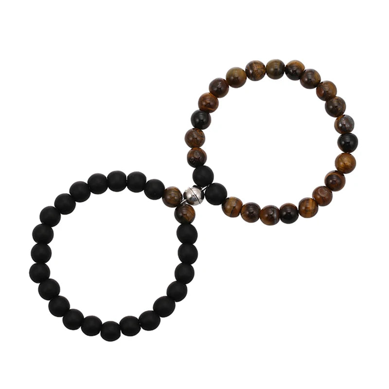 Natural Stone Lover's Bracelet Magnet Clasp