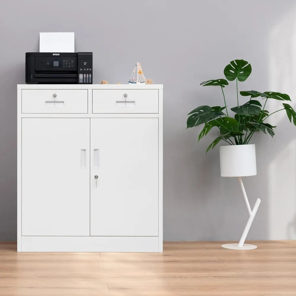 Adjustable shelf locking metal storage unit cabinet