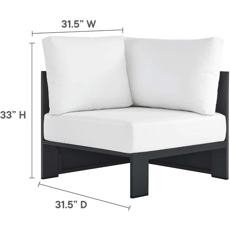 Aluminum 3-Piece Outdoor Patio Furniture Gray White