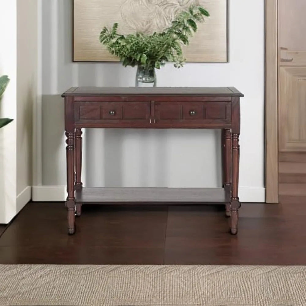2-drawer Dark Cherry Console Table