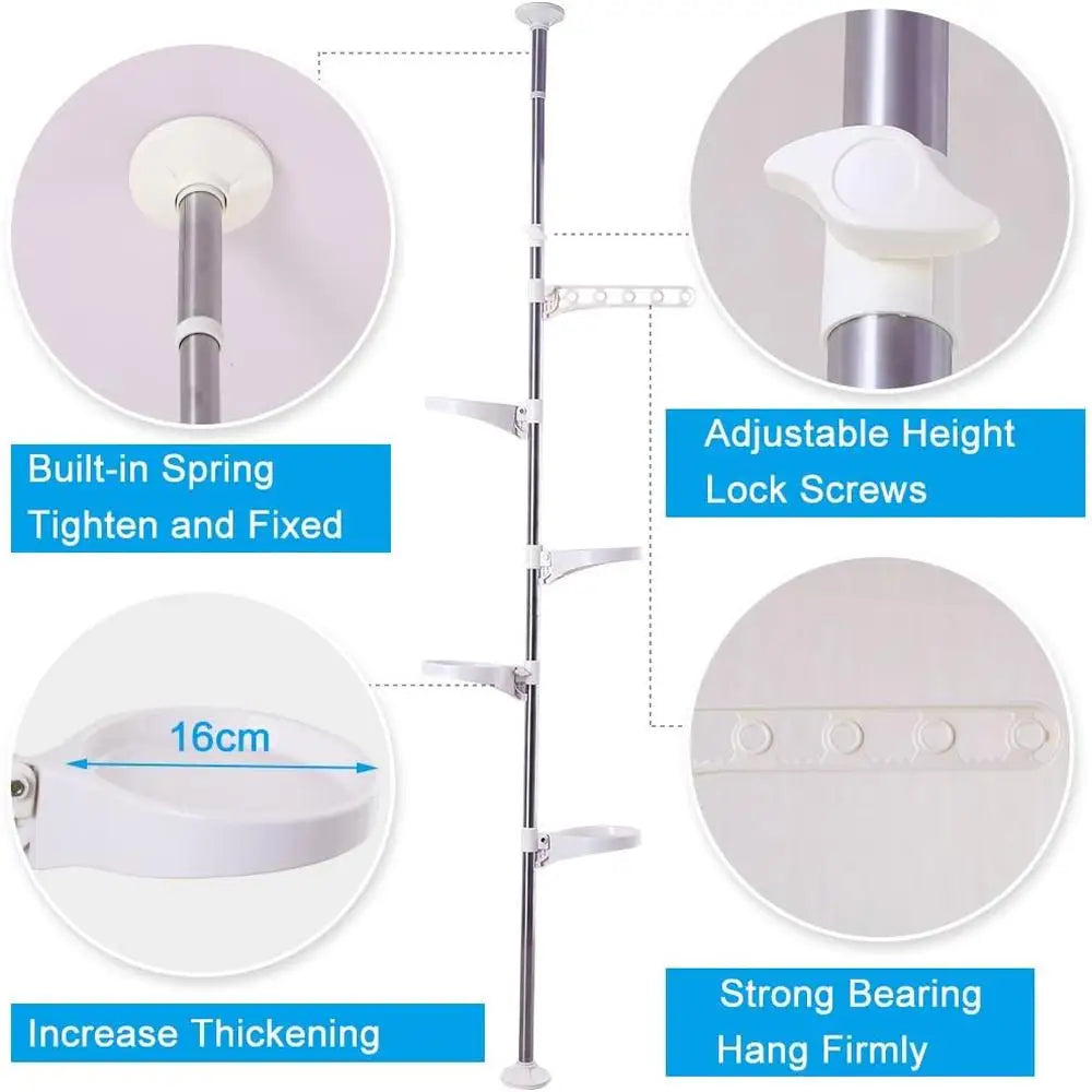 5-Tier Adjustable Tension Rod Plant Holder Rack