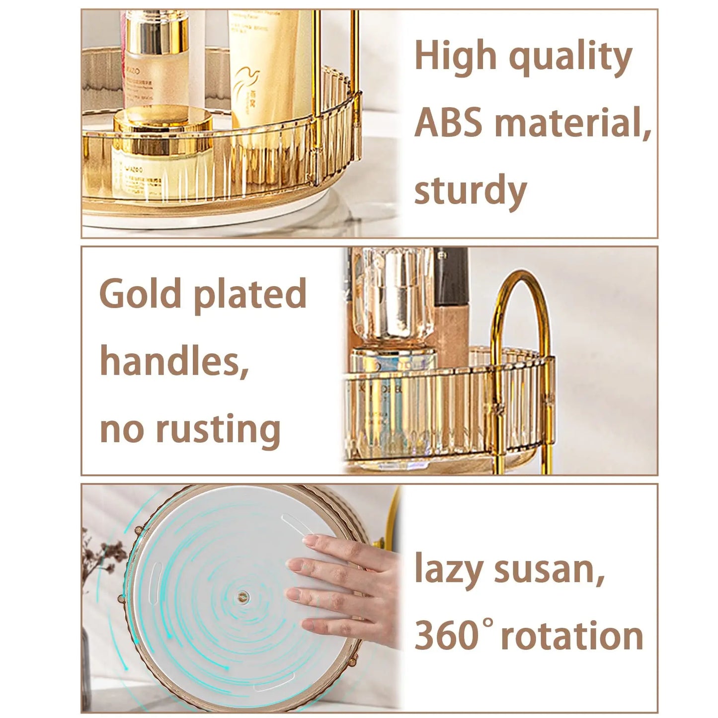 Rotating Makeup Organizer for Vanity High-Capacity