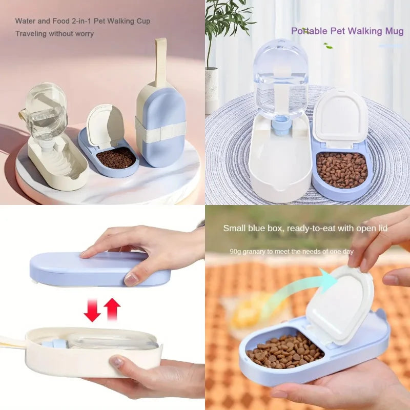 Portable Pet Water & Food Dispenser Leak-Proof