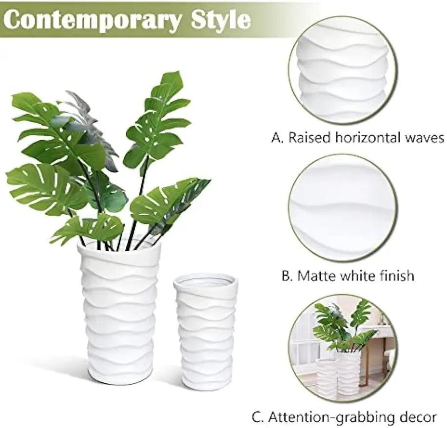 Tall Planters for Outdoor Plants, Set of 2