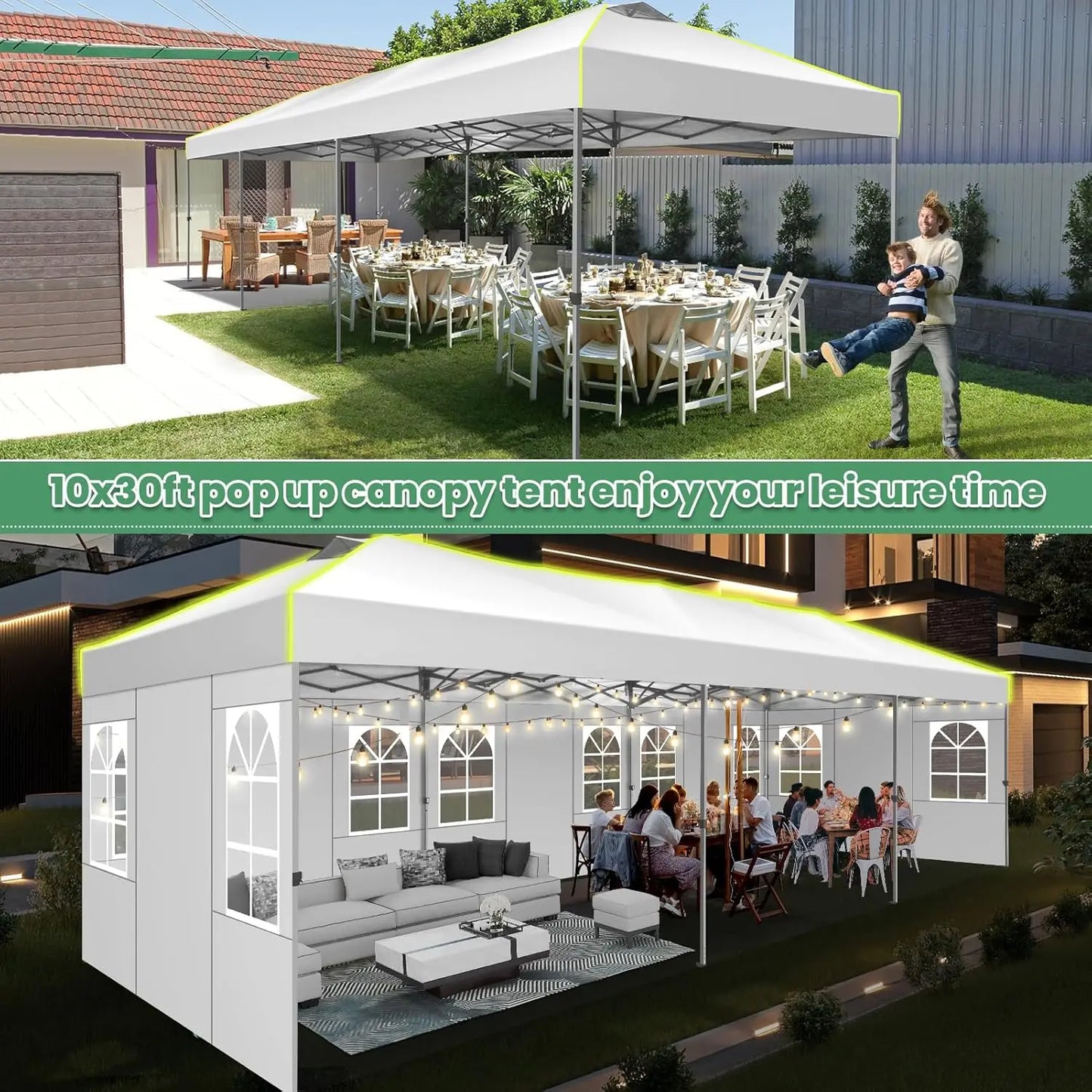 Pop Up Canopy Tent with 8 Removable Sidewalls