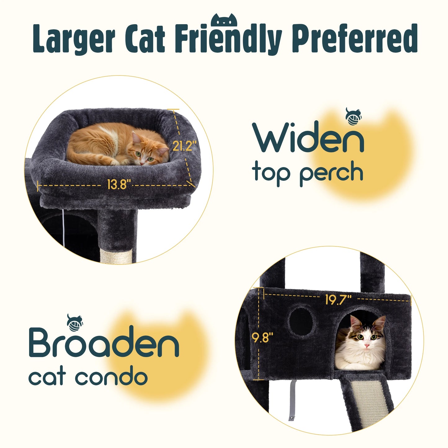 65" Multi-Level Large Cat Tree Tower