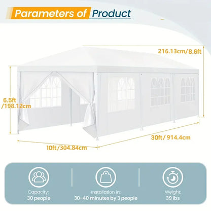 Party Outdoor Canopy Tent with Removable Sidewalls