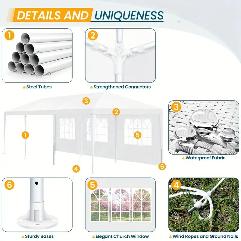 Party Outdoor Canopy Tent with Removable Sidewalls