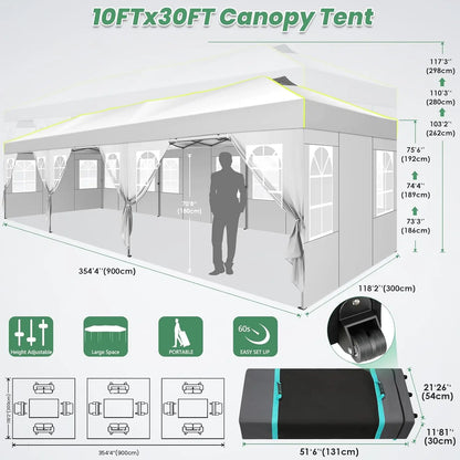 Pop Up Canopy Tent with 8 Removable Sidewalls