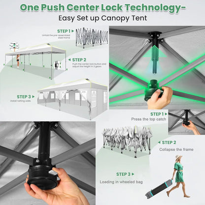 Pop Up Canopy Tent with 8 Removable Sidewalls