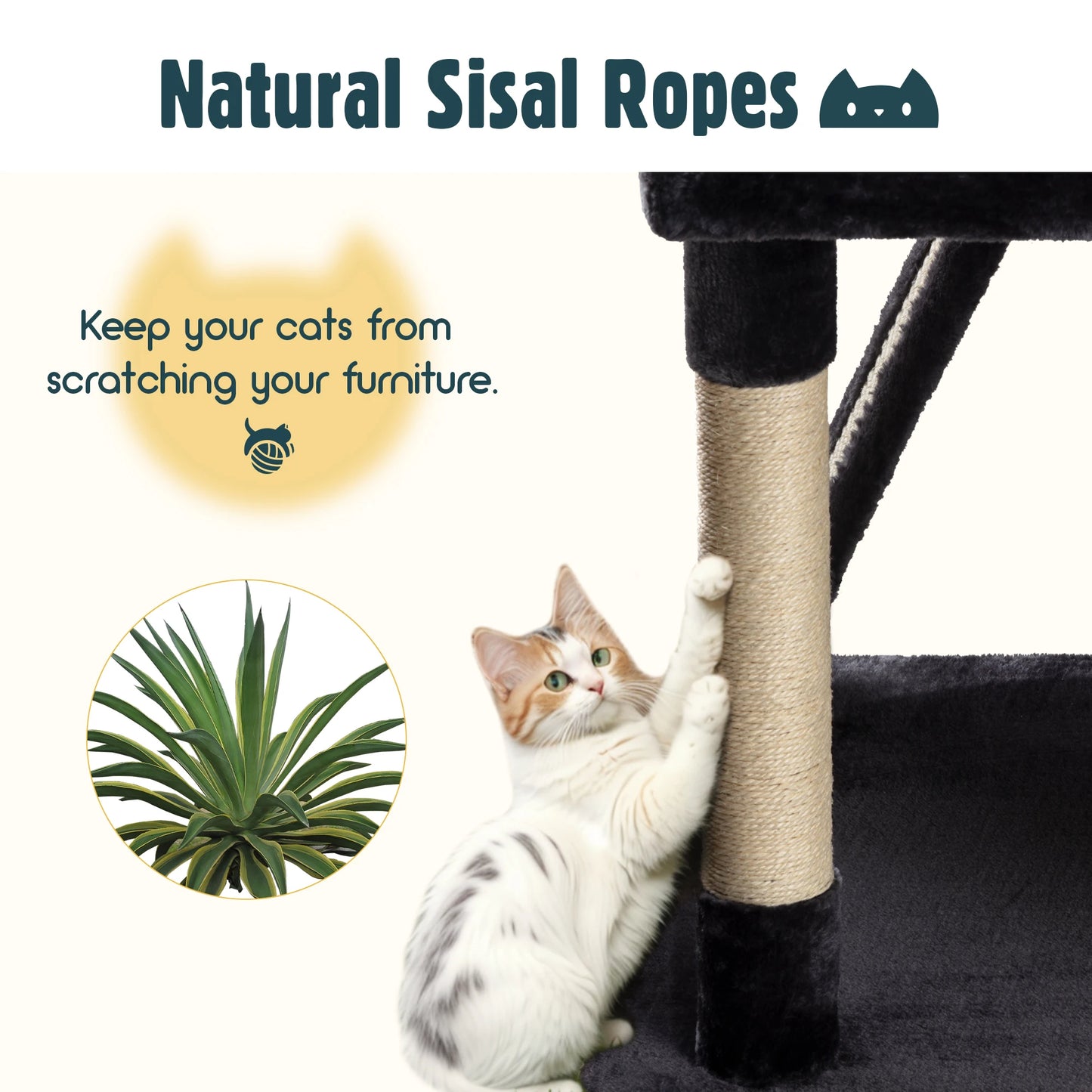 65" Multi-Level Large Cat Tree Tower