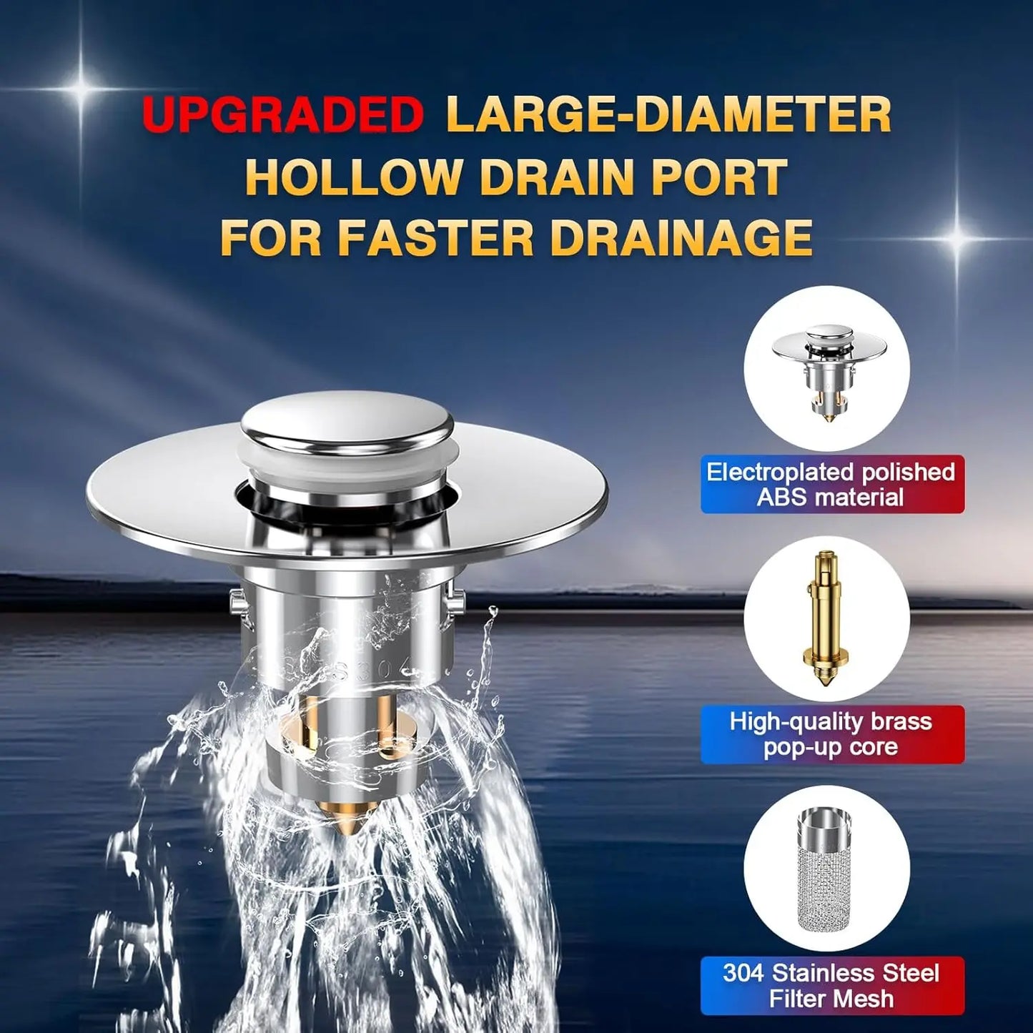 Bathroom Sink Drain Strainer Pop-Up Filter