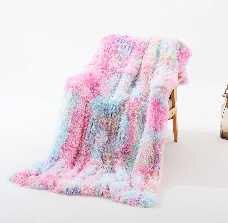 Soft Plush Blanket Super Colorful Throw Covering