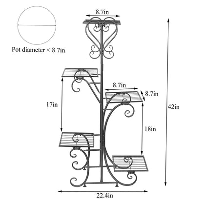 Tall Plant Stand Iron Planter Shelf Rack