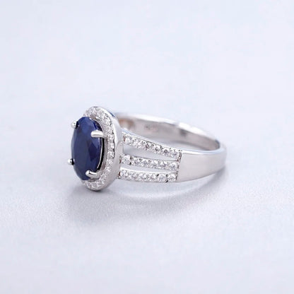 Ballet Natural Oval Blue Sapphire Rings Solid 14K 10K 18K