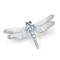 Natural Sky Blue Topaz Dragonfly Brooch Design