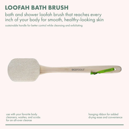 Natural Loofah Bath Brush Long Handle Exfoliating