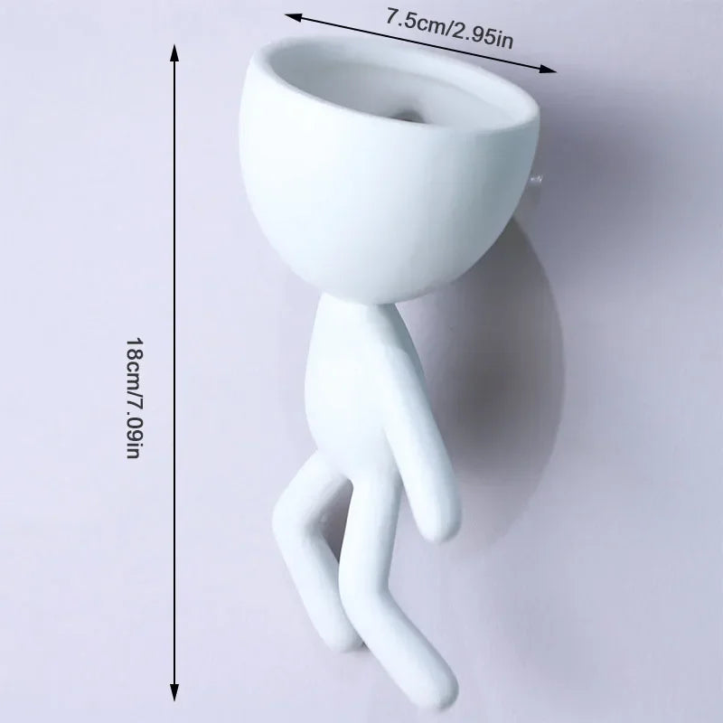 Nordic Humanoid Ceramic Hanging Vase Flower Pot