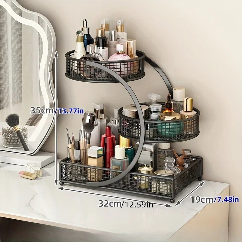 Metal Makeup Storage Rack Cosmetic Organizer Dresser