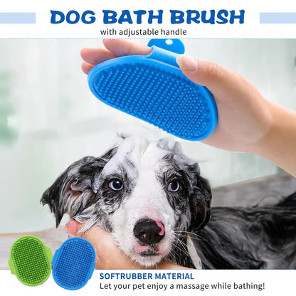 2-Pack Dog Bath Brush, Rubber Curry Brush