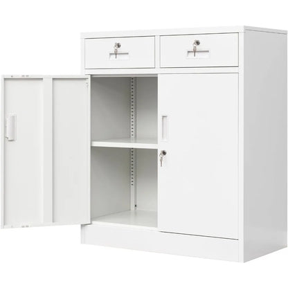 Adjustable shelf locking metal storage unit cabinet