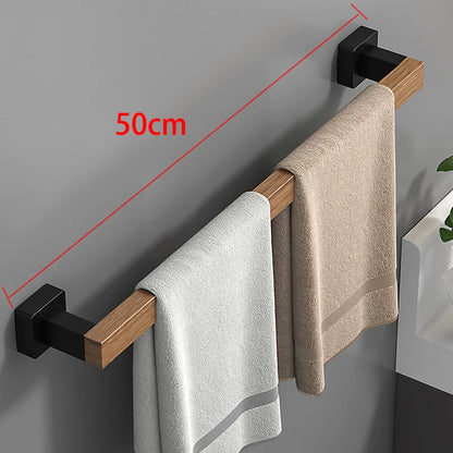 Bathroom Hardware shelf Black Wood Bath Accessories