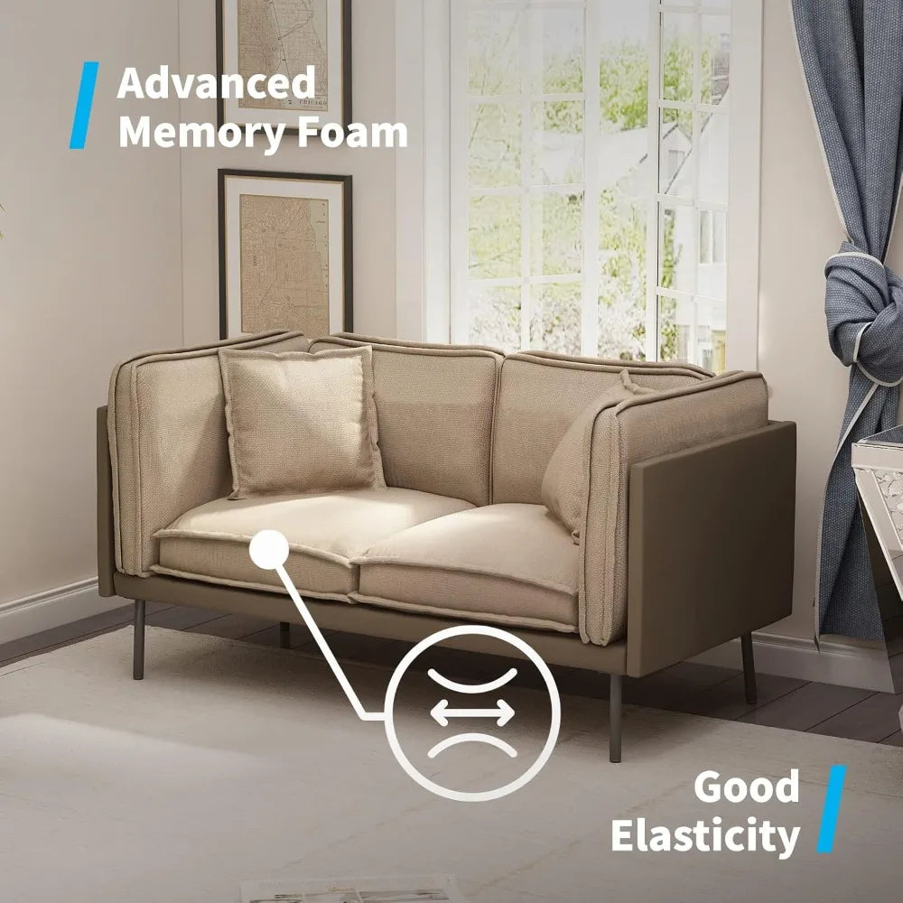 Small Leather Sofa Couch for Small Spaces