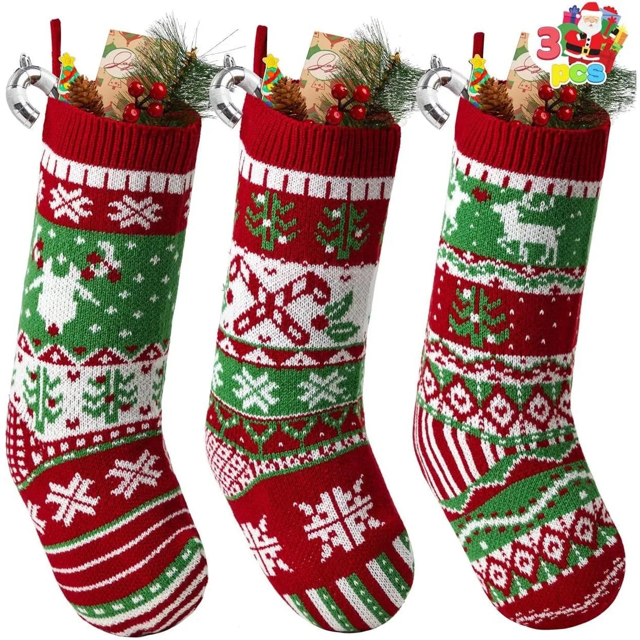 18” Christmas Stockings Large Size Rustic Cable